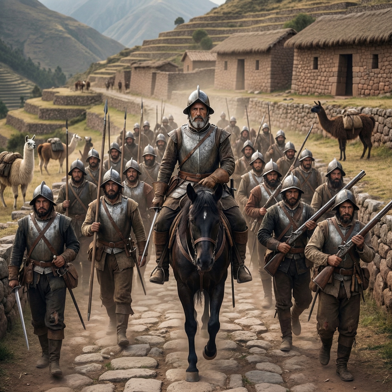 La conquista del imperio Inca (1532–1533). Cuando cayó el sol.